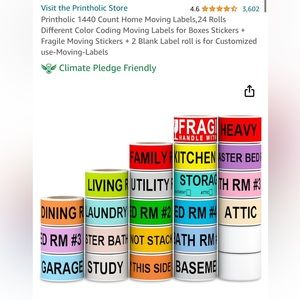 BNIB Color coded Moving labels